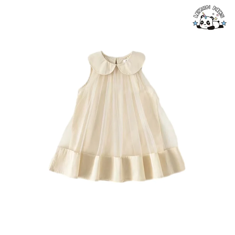 LEZONKIDS - Wholesale New Trends beautiful champagne princess tulle flower girl dresses wedding kids